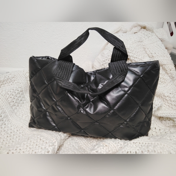 Black Quilted Hand Bag - Picture 2 of 3